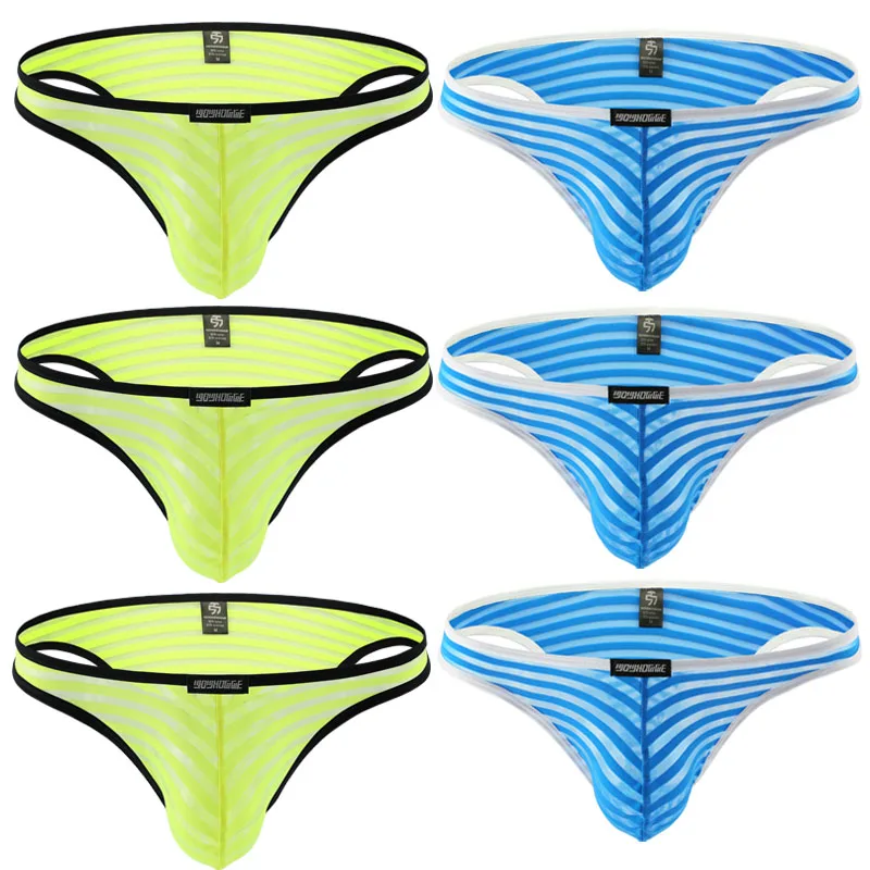 Трусы-брифы мужские 6 шт./лот пикантные дышащие мини-трусы бикини для геев