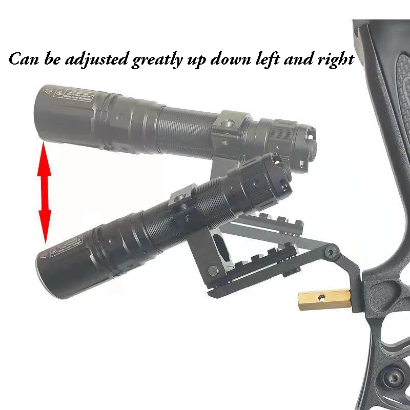 

The New Flashlight Bracket Composite Pulley Bow Metal Flashlight Bracket Up and Down Adjustable with Accessories