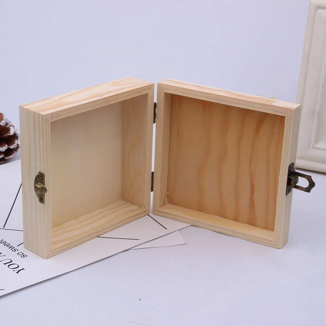 Портативная деревянная коробка для ювелирных украшений из массива натурального