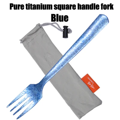 bluefork TiTo titanium Spork Longhandle наружная дорожная Титановая Ложка Вилка Portabale плоская посуда кемпинговая вилка ложка для спорта, туризма FB - Цвет: bluefork