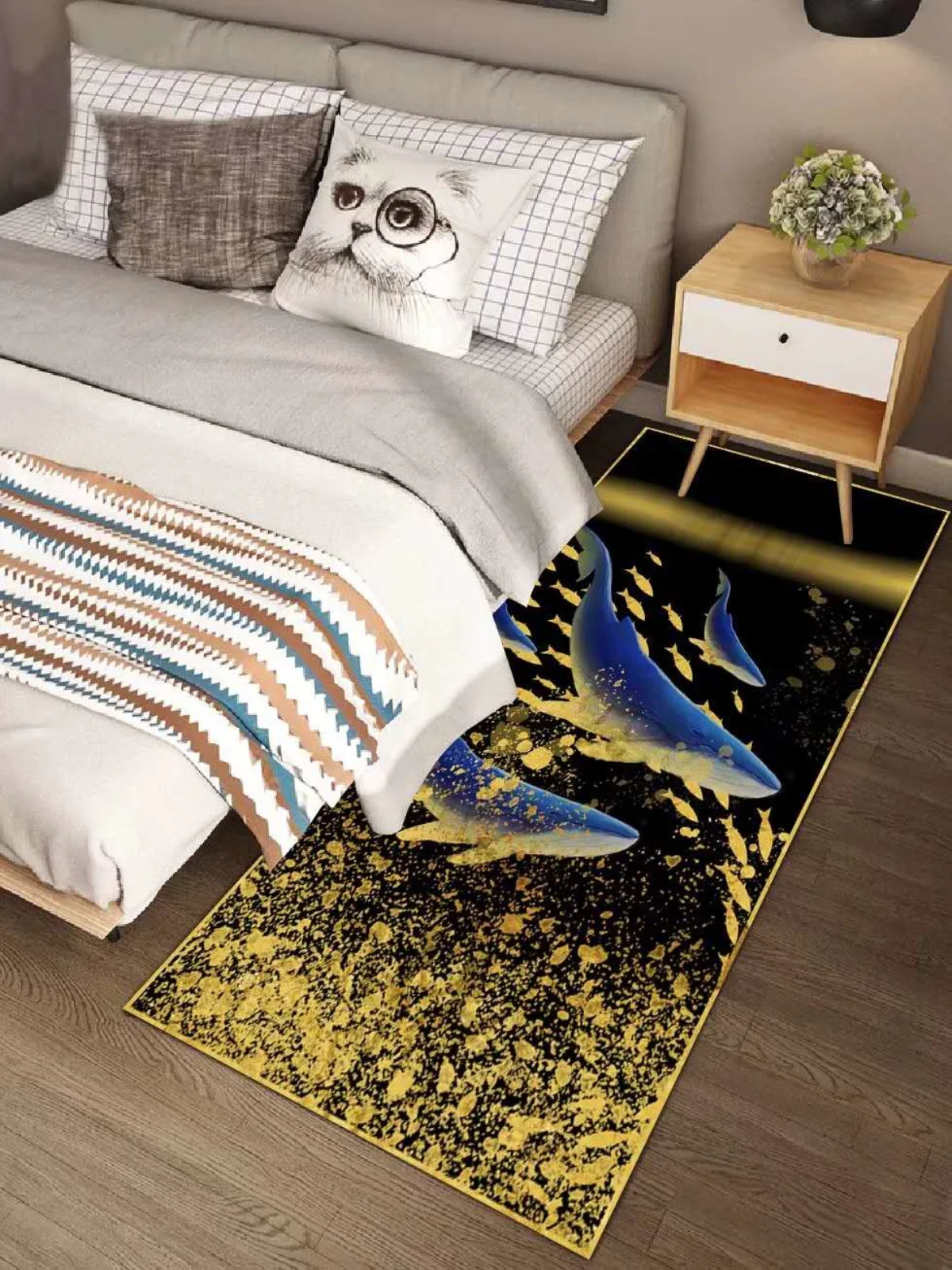 

Zeegle Living Mat Home Decoration Bedside Carpet AntiSlip Soft Rug Modern Style Children Bedroom Memory Foam Foot Mat