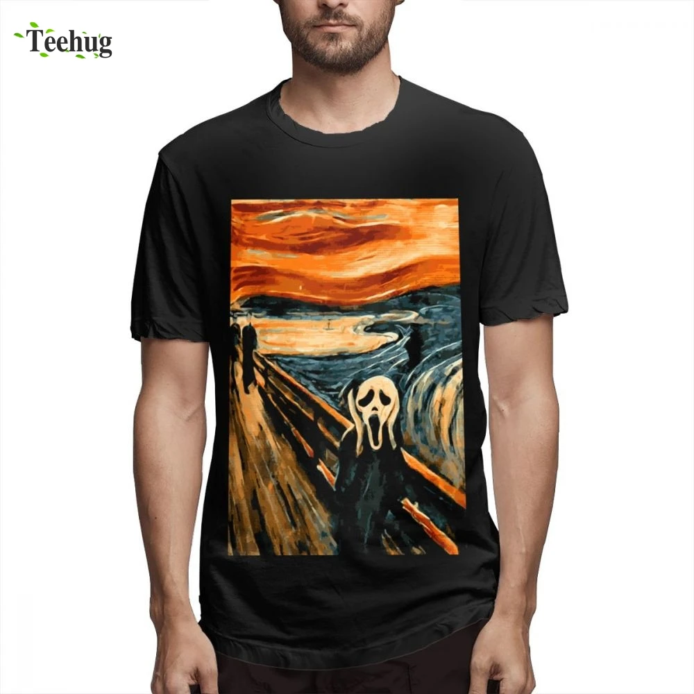

The Scream Short Sleeve New Casual Male Casual Streetwear Quality Cotton Homme Tee Shirt For Boy