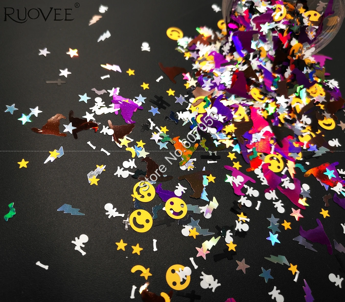 MHAL008 Halloween Блестящий смешанный Блеск цвета формы Spangles для ногтей макияжа гель