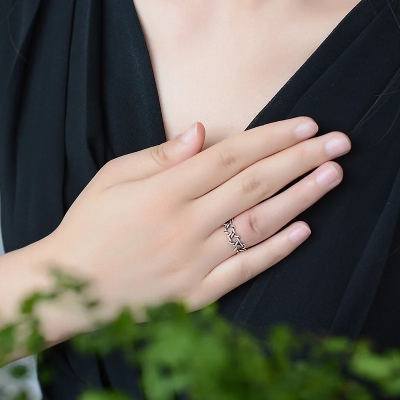 925 пробы серебряные Открытые Кольца для женщин оригинальные женские кольца