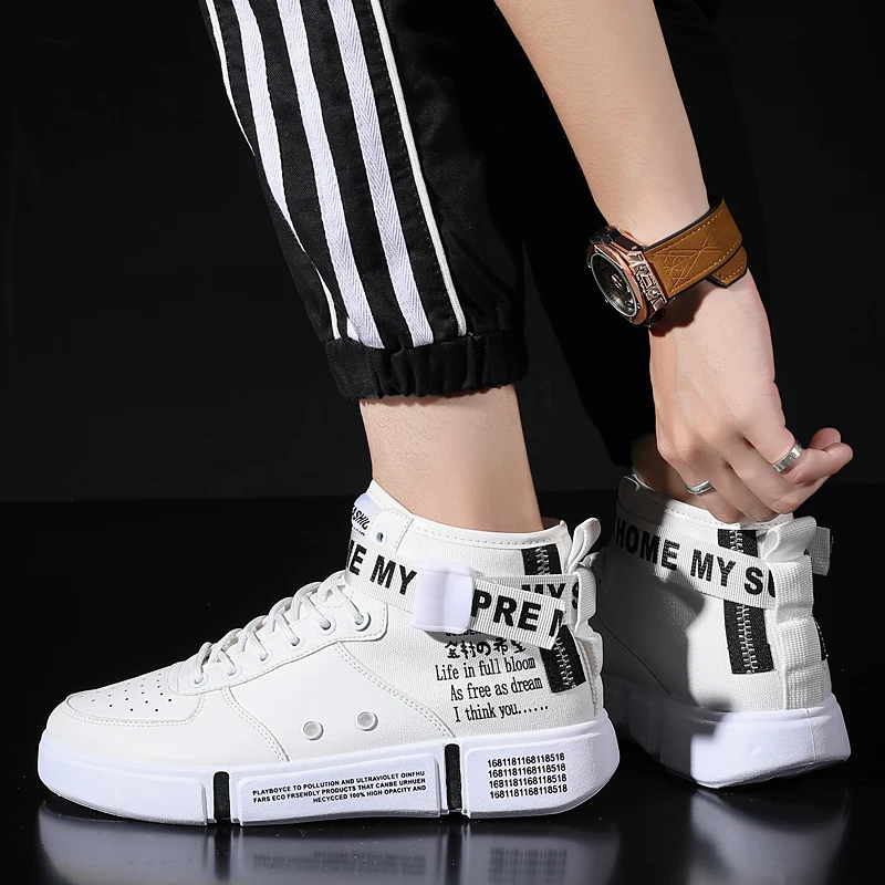 

Size 39-46 Men's Casual Skateboarding Shoes High Top Sneakers Sports Shoes Breathable Walking Shoes Street Shoes Chaussure Homme
