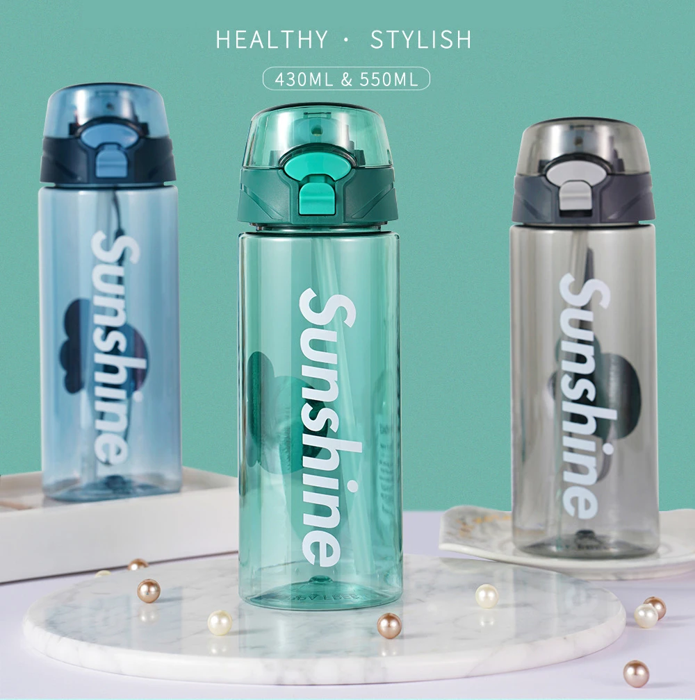 550ml Sports cup BPA Free Tritan Cup creative fitness outdoor Straw sports kettle water bottles Direct Drinking With Lid | Дом и сад