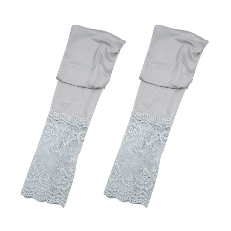 

Sun Protection Elastic Lace Ice Sleeves Women Girl Arm Covers Outdoor Cycling Ice Silk Sleeves Arm Guard Sleeves Cuff Stitching