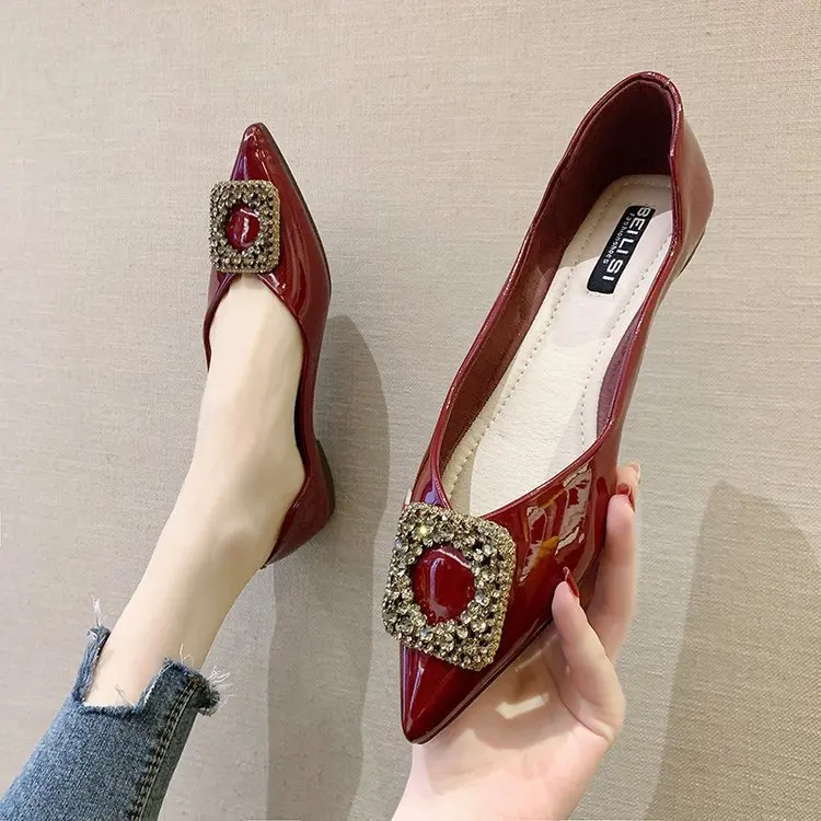 Moredays/Женская обувь на плоской подошве Модельные туфли с пряжкой Лоферы острым