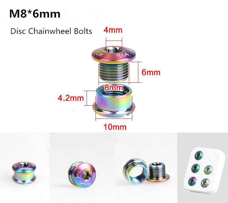 M8 * 6 GUB красочный велосипед из титанового сплава болты дисковые для MTB дорожный