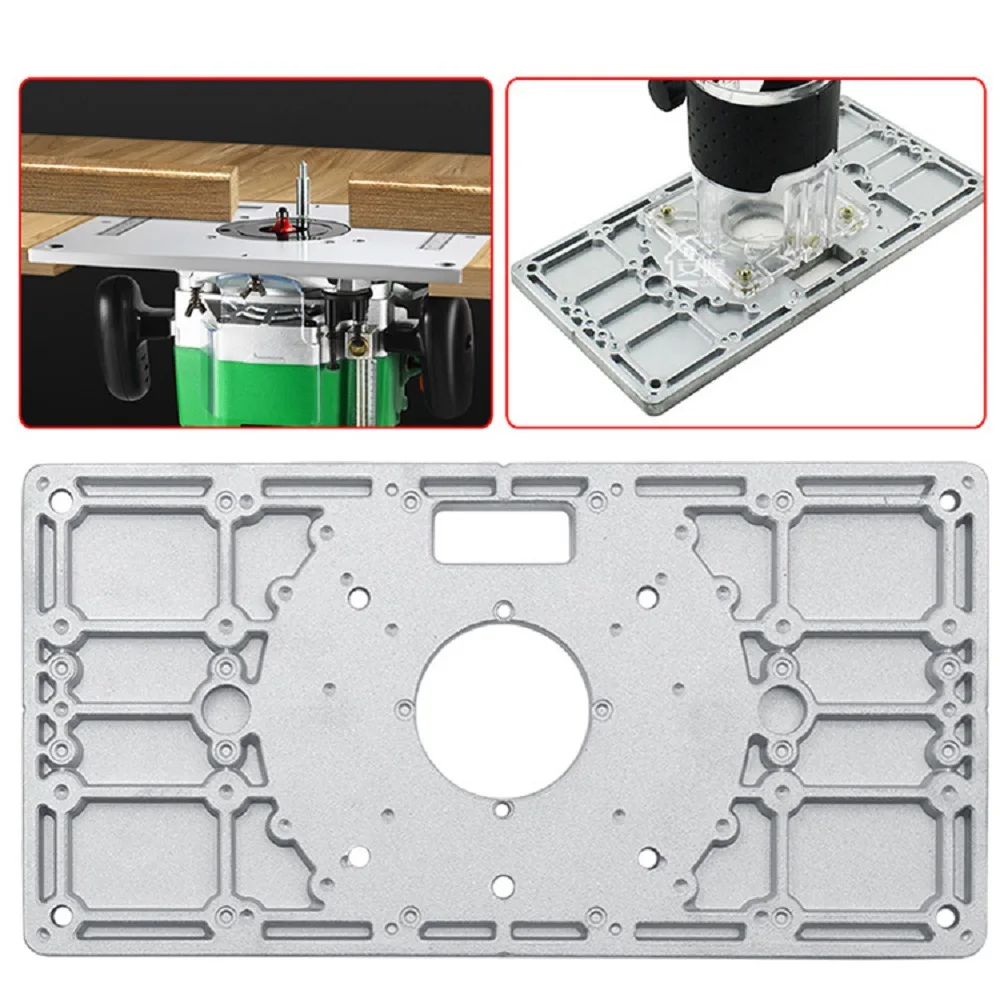 

Wood Router Table Insert Plate Woodworking Benches Wood Router Trimmer Workbench Milling Woodworking Machine with 4 Rings