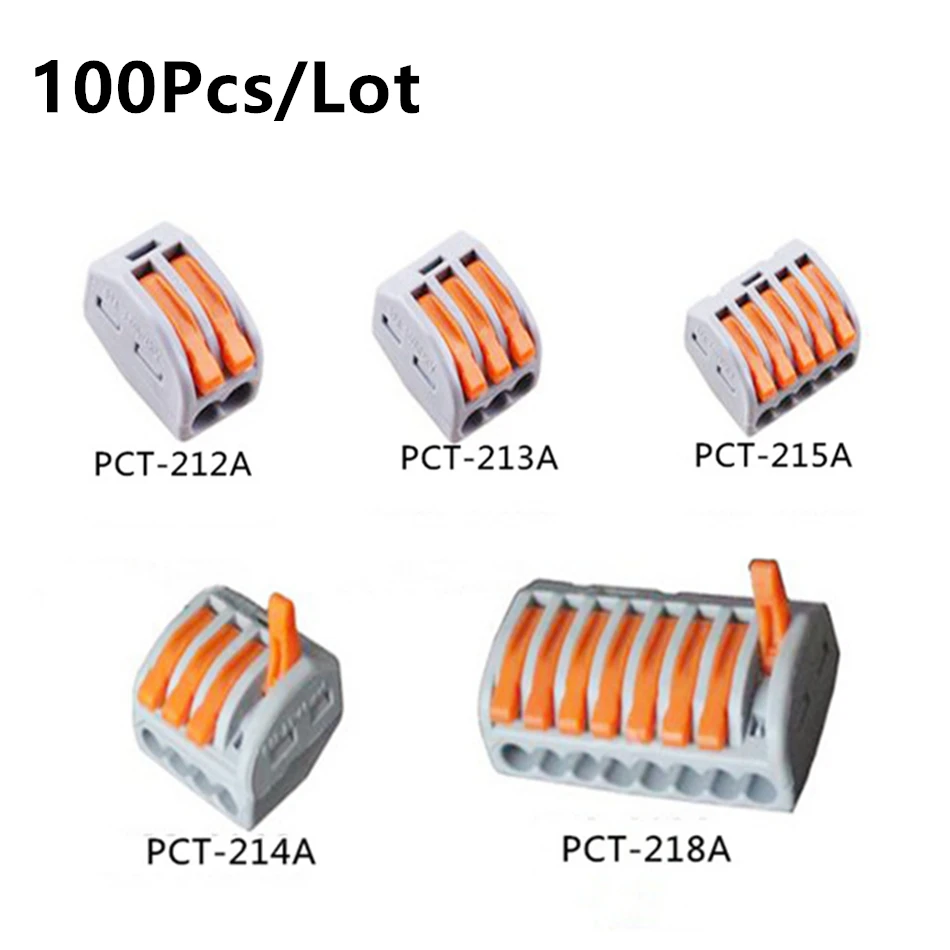 100 шт./лот PCT 212A 213A 214A 215A 218A Универсальный Компактный проводной разъем проводник