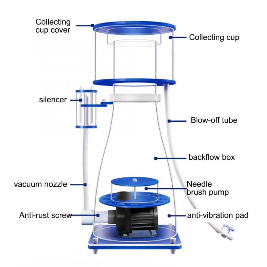 12W Sea Water Tank Protein Separator Resolver Automatic Explosion-proof Filter for Marine Fish | Дом и сад