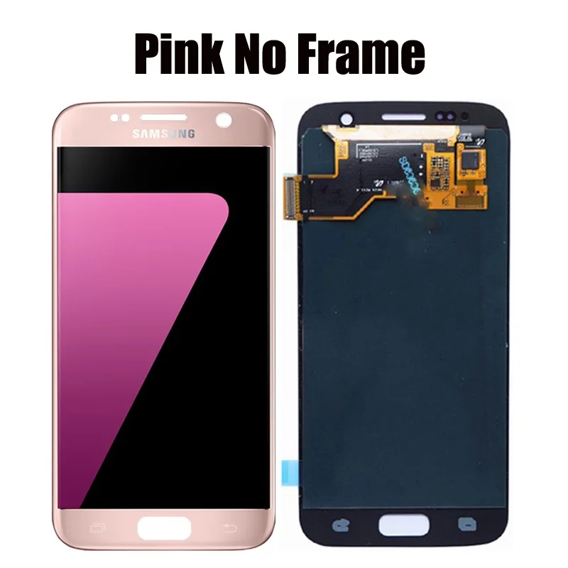Pink l No frame 5,1 ''Burn-тени ЖК-дисплей с рамкой для SAMSUNG Galaxy S7 Дисплей G930 G930F Сенсорный экран планшета с Услуги Pack - Цвет: Pink l No frame