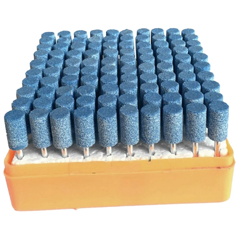

100PCS Ceramic Polishing Grinding Drill Bit 1/8 Inch (About 0.3Cm) Shank Blue Grinding Wheel Grinding Head