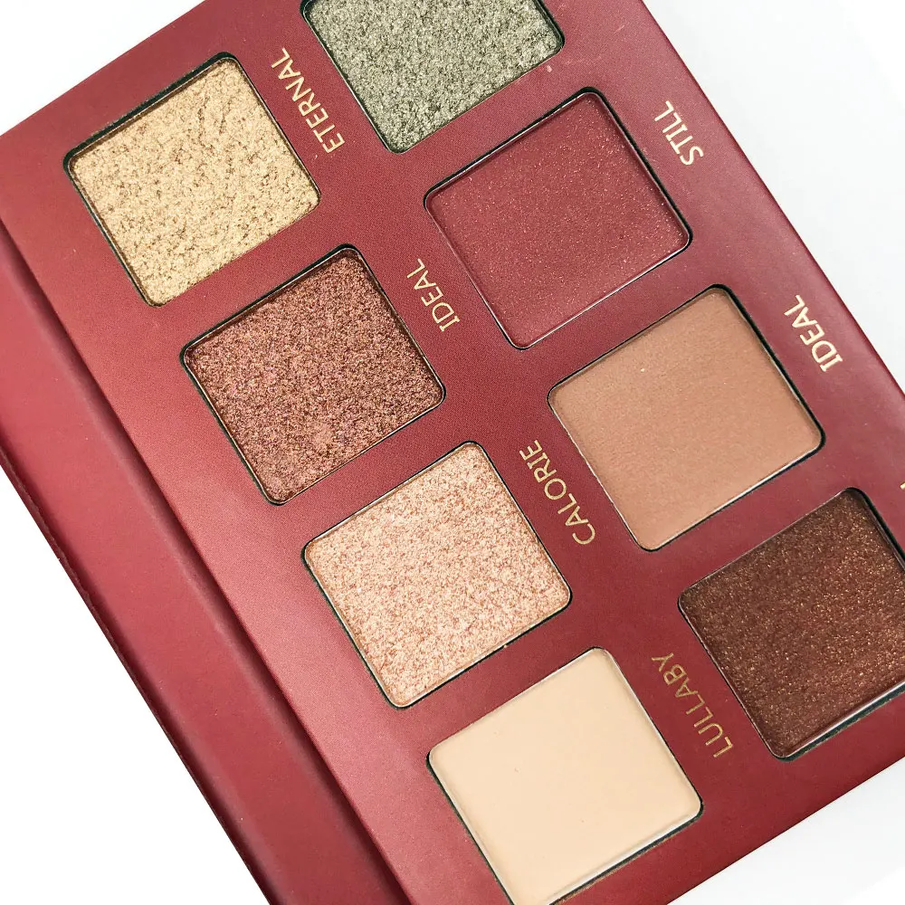Палитра матовых мерцающих теней для век 8 цветов красный пигмент телесного цвета