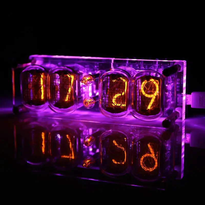 Часы IN-12 светящаяся трубка 4-битные DS3231 IN12 Nixie декоративные часы в стиле стимпанк
