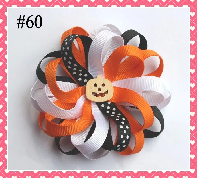 Бесплатная доставка 100 шт. Бутик для Хэллоуина банты волос на День Благодарения