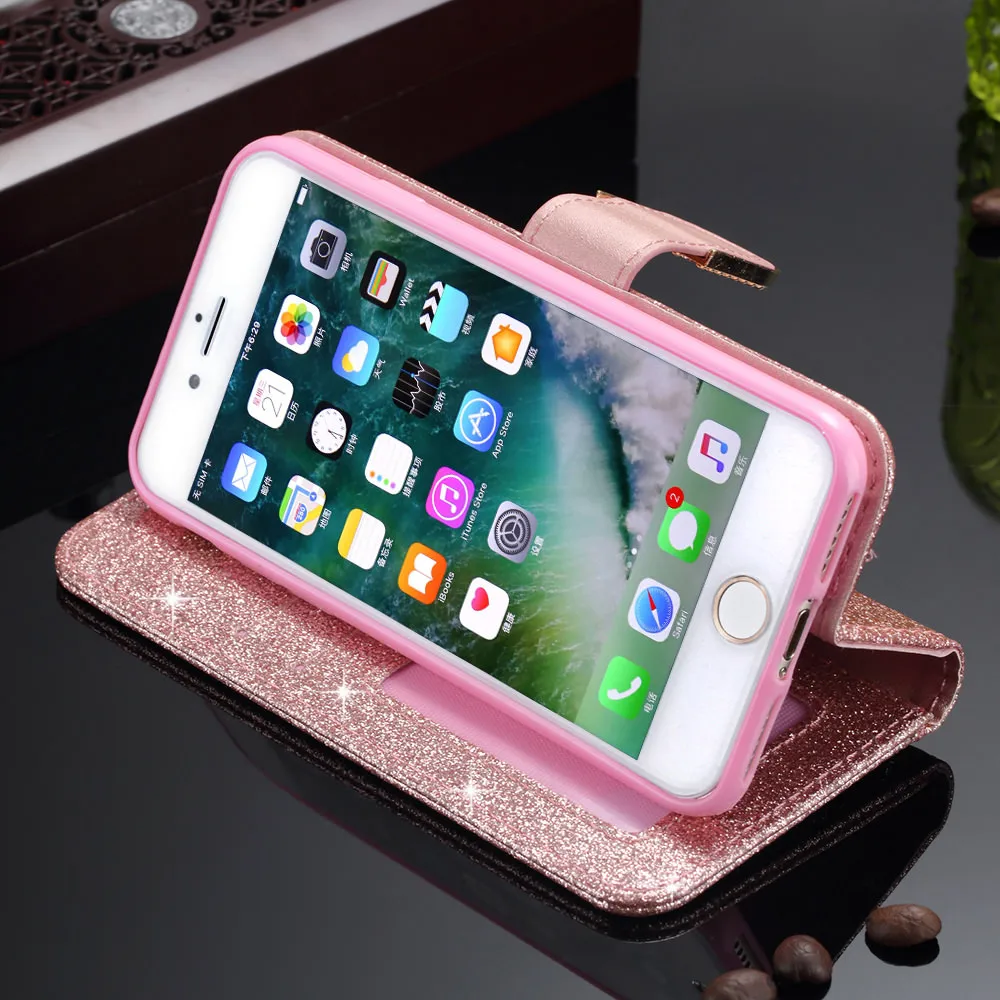 Роскошный блестящий чехол-бумажник Pepmune для iPhone 11 Pro Max X Xr Xs кожаный чехол 8 Plus 7 6S 6 5