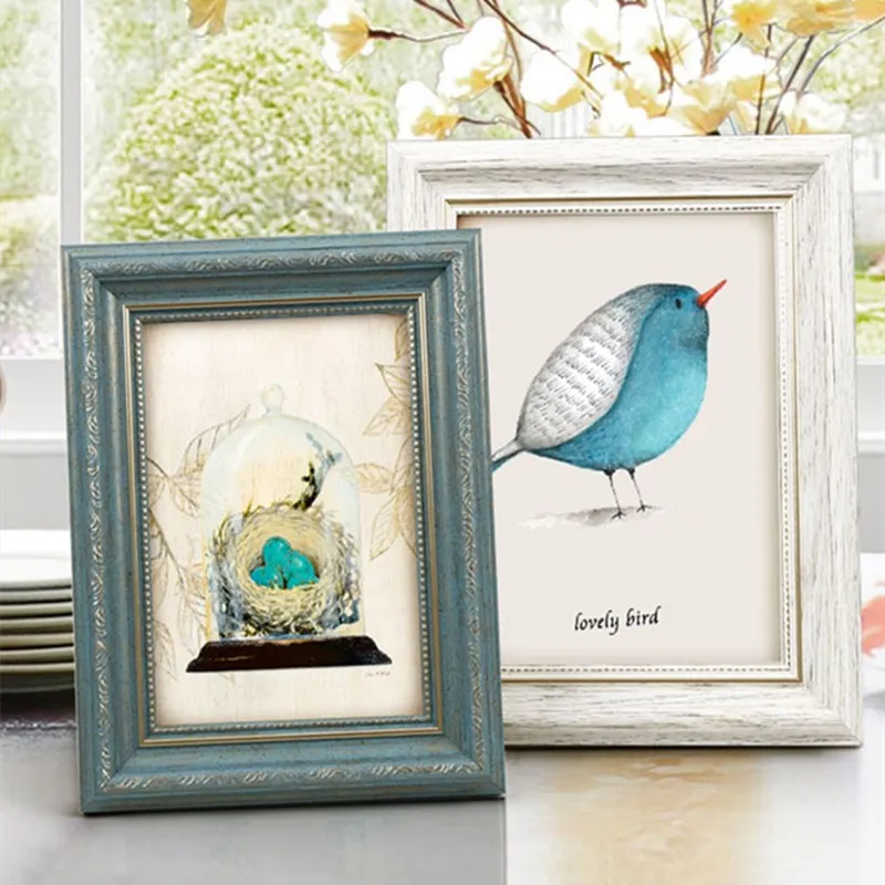 

5-10 Inch Retro Photo Frame Living Room Hanging Wall Decoration Painting Frames Table Picture Frame European Style Desktop Gift