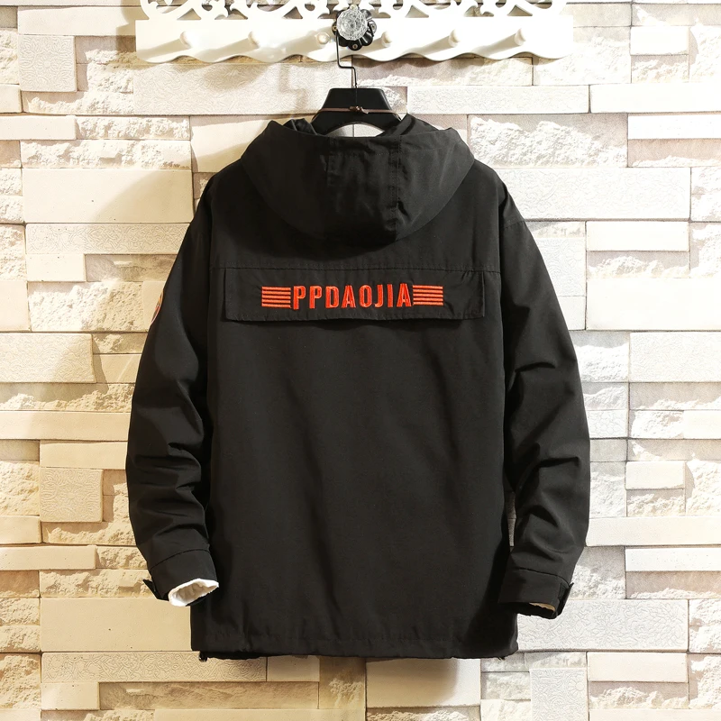 Мужская спортивная куртка с капюшоном пуловер длинными рукавами и надписью