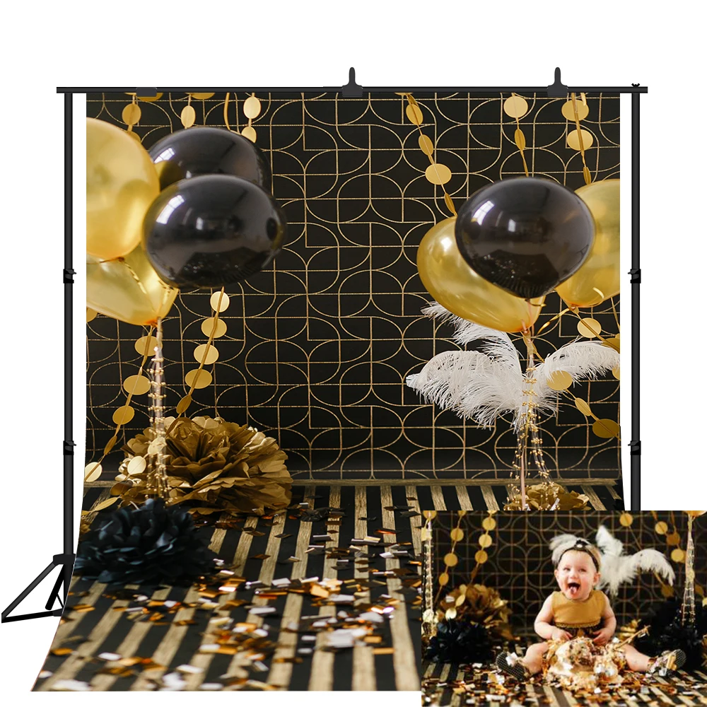 Lyavshi фон воздушные шары на день рождения с блестками Золотой Фольги стример