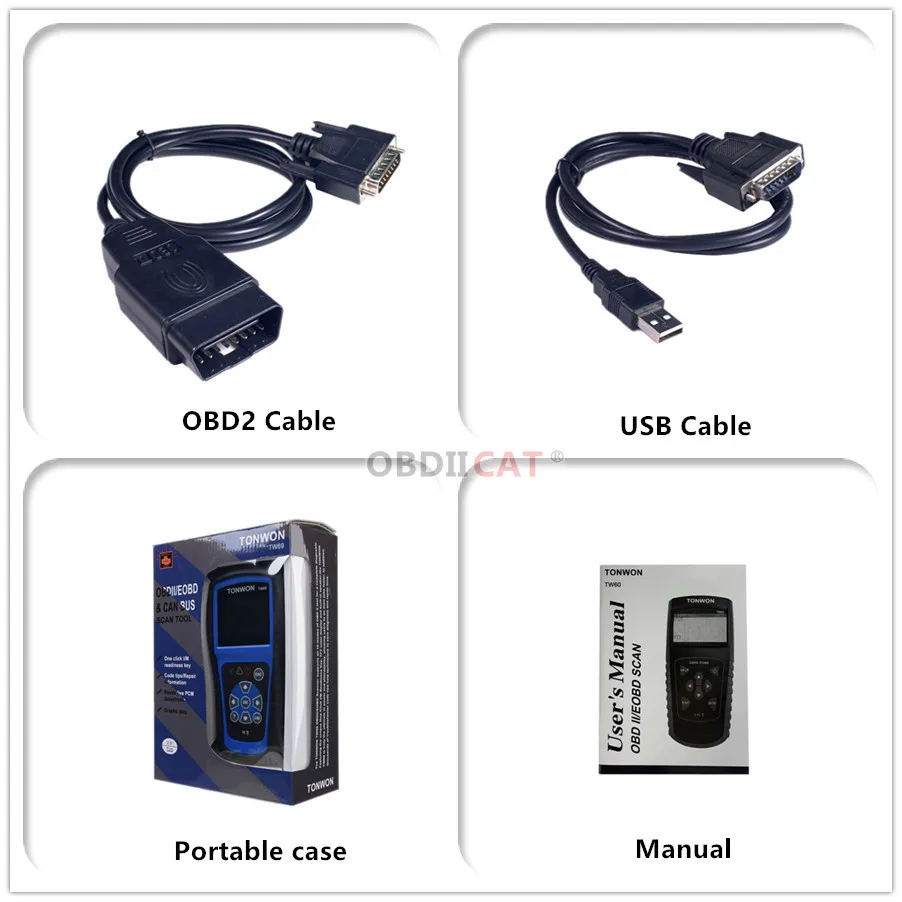 Новинка TONWON TW60 полная Диагностика OBDII/EOBD работает на большинстве OBDII совместимых