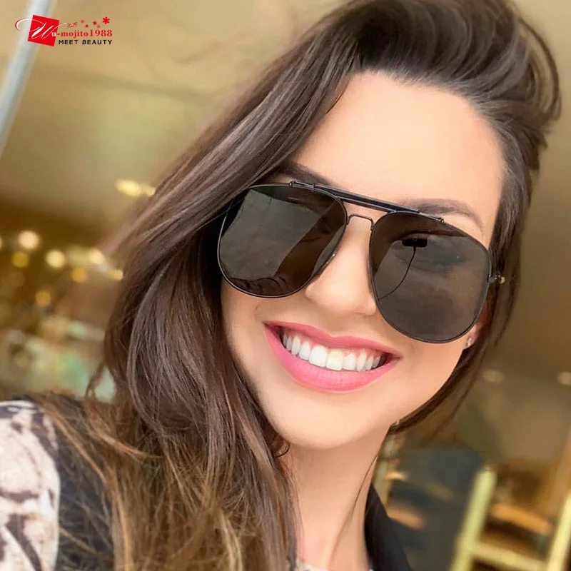 

Fashion Square Sunglasses Women Oversized Ocean Lens Men Shades Glasses Metal Bridge Trend Unique Female Eyewear Shades Glasses