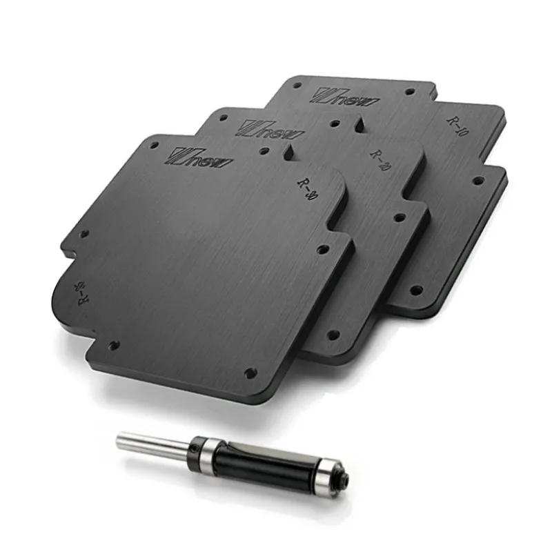 3 шт. круглый Угловой зажим шаблон бакелитовая пластина + 1 фреза с подшипником для