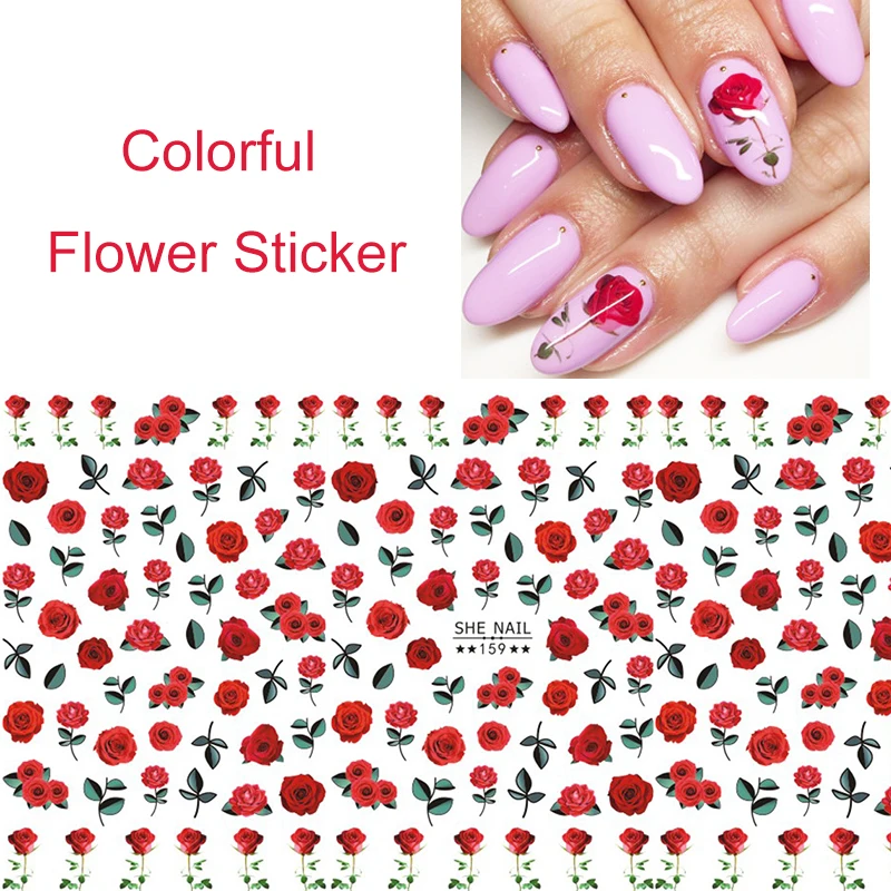 1 шт. 3D-наклейки для ногтей цветок роза лист бабочка | Красота и здоровье