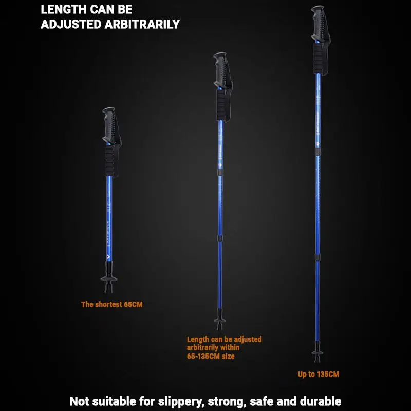

1 PCS Multifunction Folding Telescopic Aluminium Alloy Trekking Poles Outdoor Camping Hiking Stick Ultraligh Walking Alpenstock