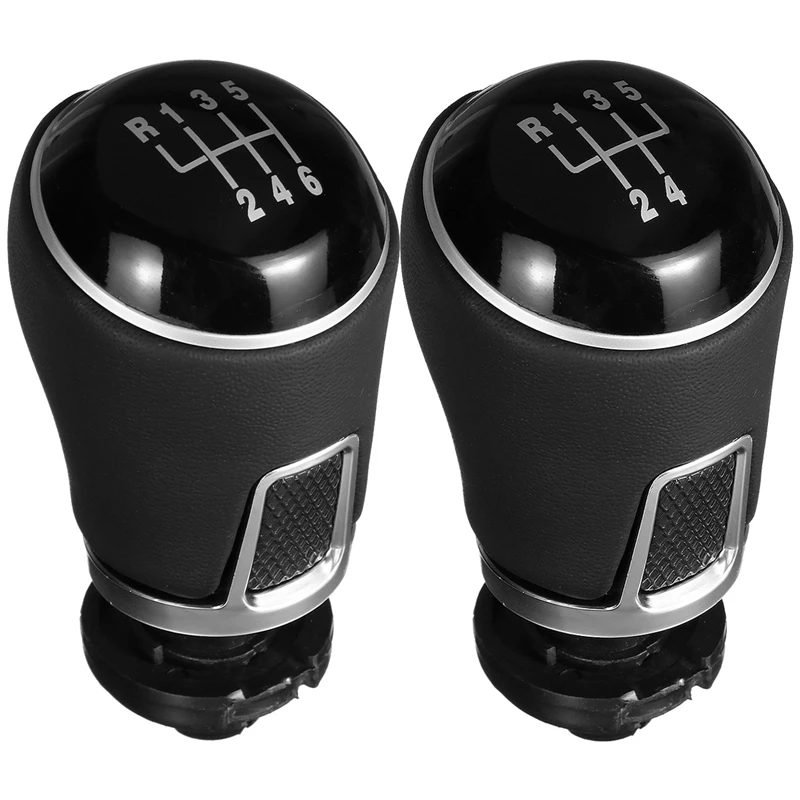 

2 Pcs Car Gear Shift Knob Stick Gear Shifter Lever Handle Level For-Amarok 5 Speed & 6 Speed
