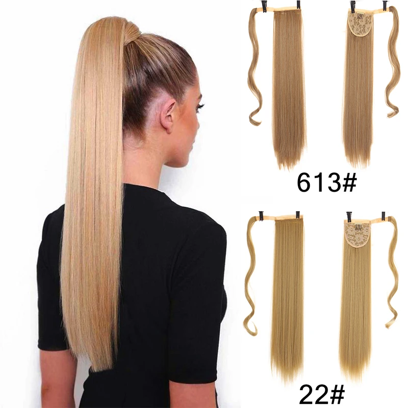 

Xnaira 26 inch high temperature synthetic clip ponytail wig flaky hair extension small ponytail wig for parties