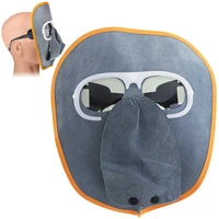 comfortable foldable cow leather welding helmet automatic variable light welding mask and sunglasses for various welding