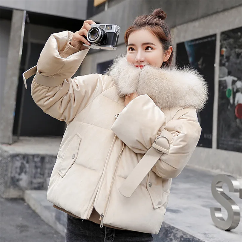 Зимняя женская куртка новинка 2019 пальто парка с воротником из искусственного