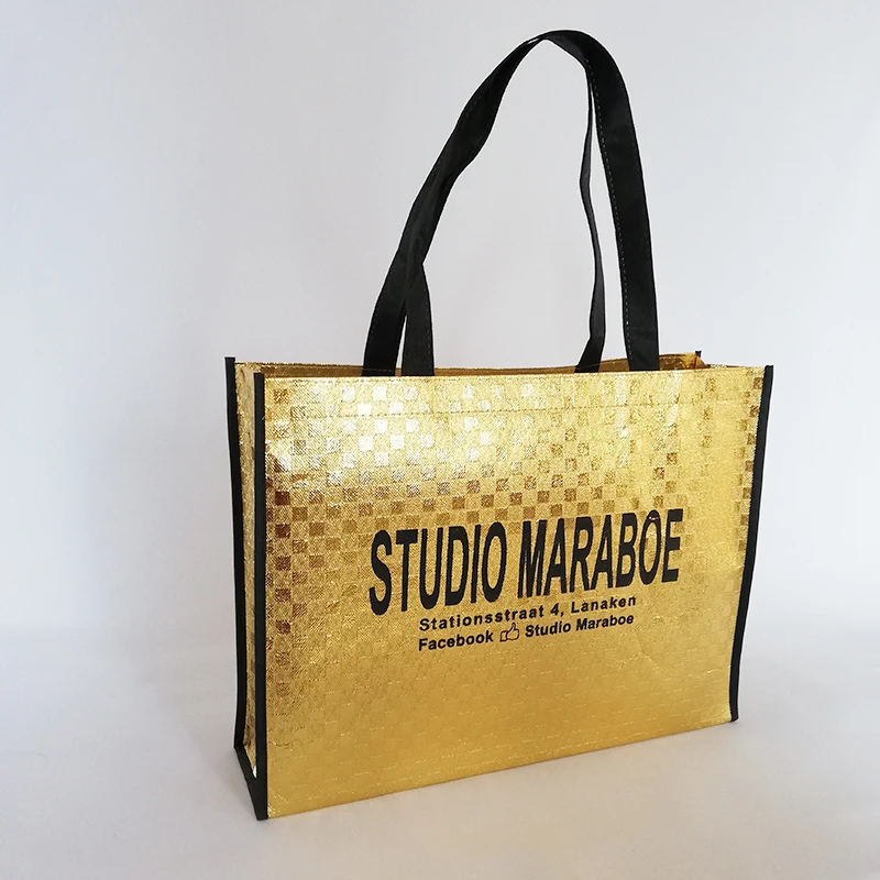 Оптовая продажа 500 шт./лот многоразовые ламинированные сумки для покупок из