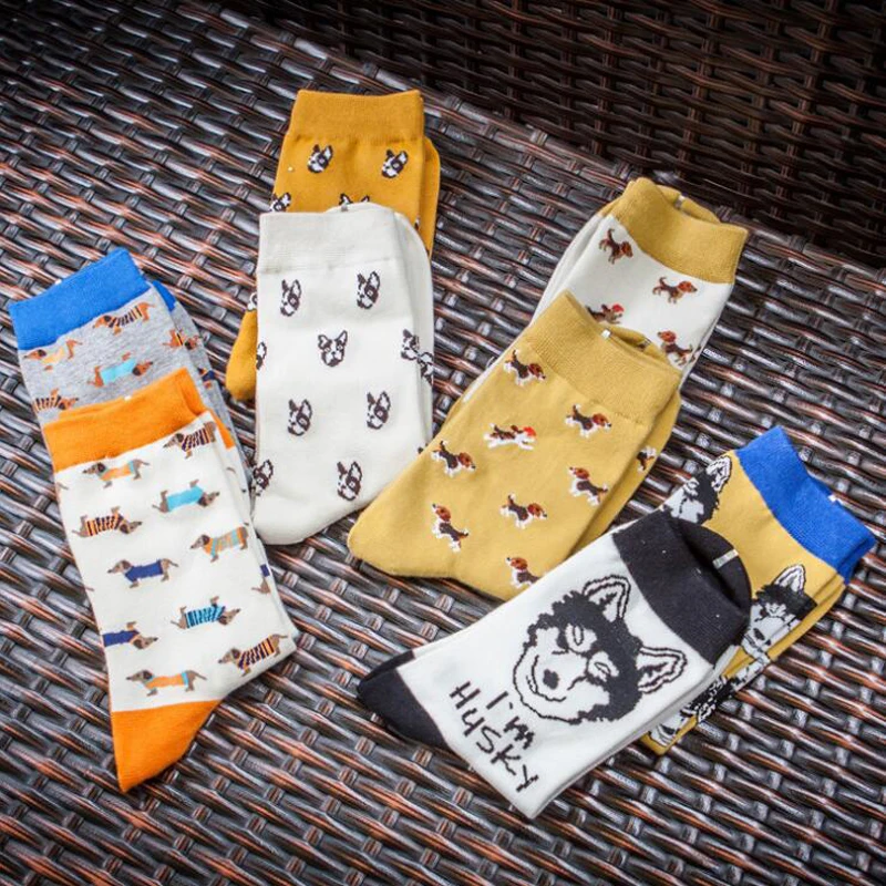 

2020 New Arrivals Women Girl Cotton Cute Cartoon Animal Dog Fox Print Socks Print Mid Calf Funny Socks