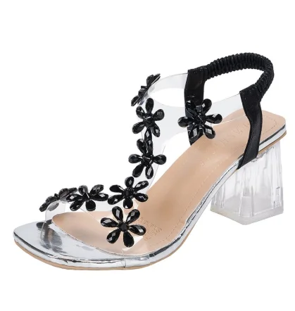 

NEW Summer Sandals Women Shoes Silk Strange Style High Heel Party Open Toe Ladies Gladiator Casual Ankle Strap Square Heel