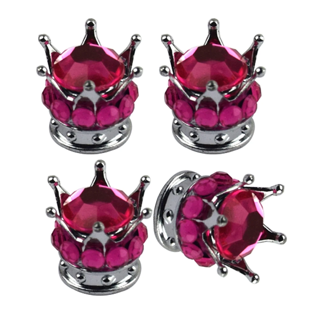 4 Silver Crown Coral Bling Diamond King Queen Tire/Wheel Valve Stem Cap Car | Автомобили и мотоциклы