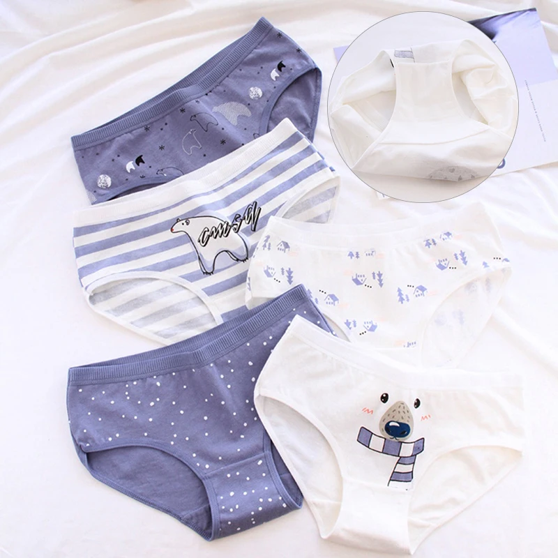 Женские трусики с рисунком полярного медведя хлопковые для девушек дамское