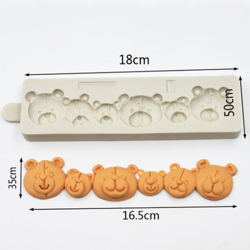 Teddy Head Border Molds Fondant Cake Decorating Tools Silicone Molds Sugarcrafts Chocolate Baking Tools for Cakes Gumpaste Form images - 6