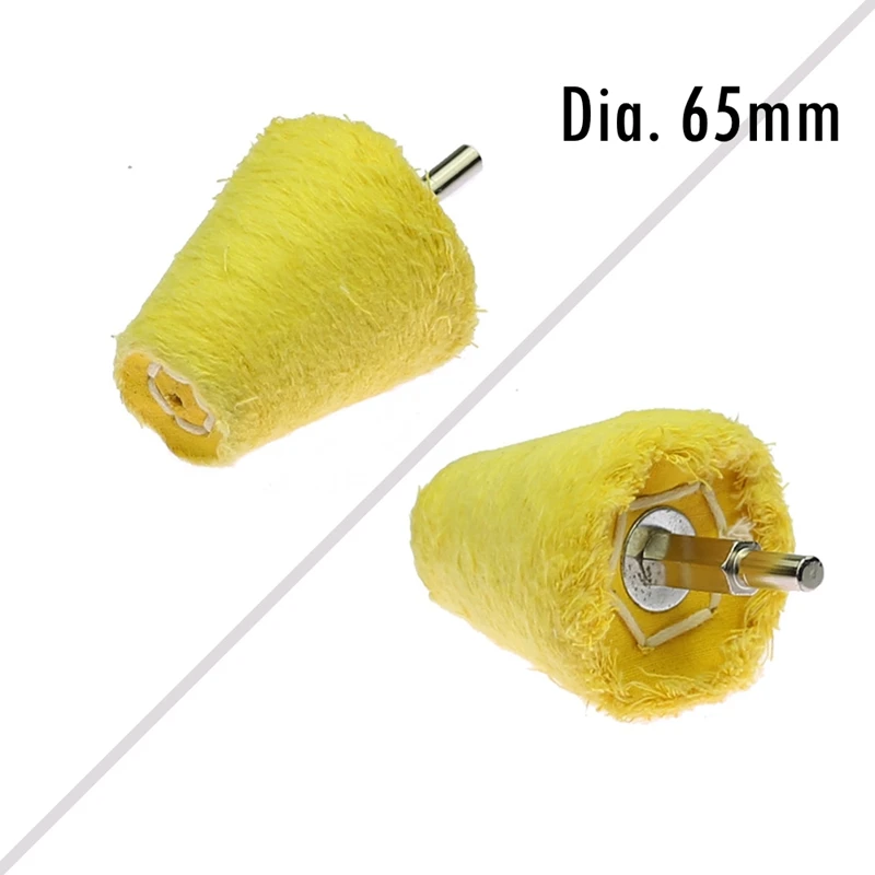 65mm yellow Taper 1 шт. сверло для полировки хлопка Полировка Швабра колесо для ювелирных изделий Дерево Стекло Металл мелкая зеркальная полировка - Цвет: 65mm yellow Taper