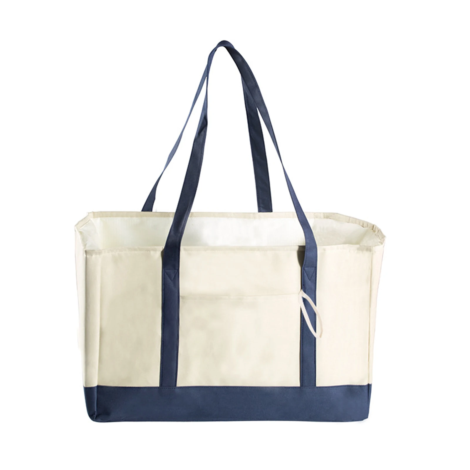 

Insulated Grocery Bags Foldable Storage Bag Portable Drawstring Pocket High Capacity Reusable Shopping Bag Drop Shipping
