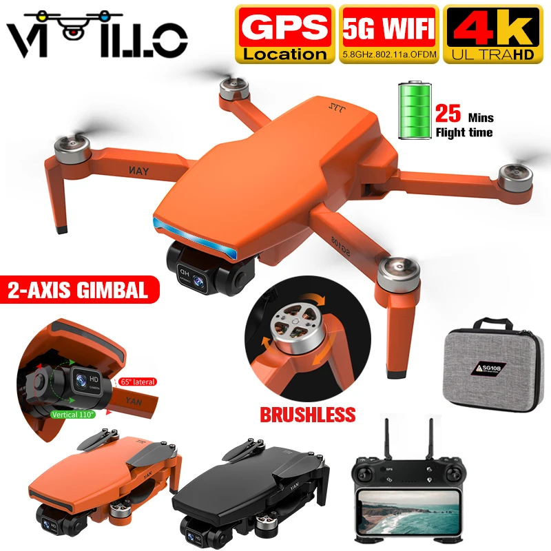 sg108 pro 2021 gps 4k drone 2 ось gimbal профессиональны