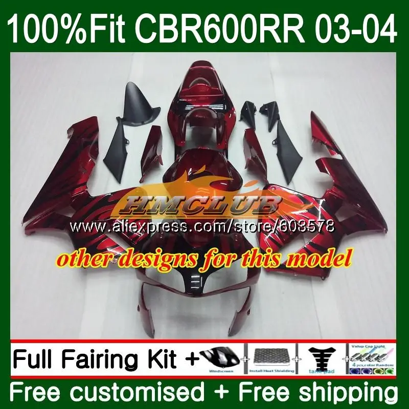 Инъекция для HONDA CBR 600RR 600F5 CBR600 RR 2003 2004 72CL.108 CBR600RR CBR600F5 600 F5 03 04 OEM Обтекатели красный