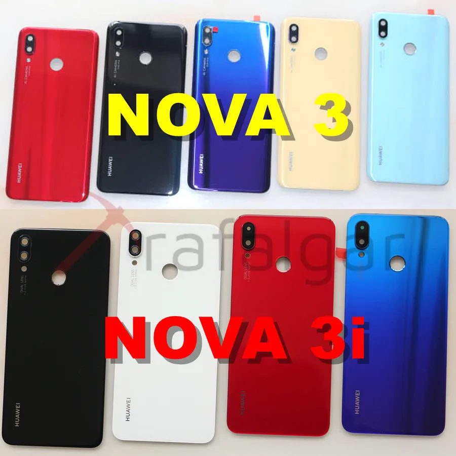 Крышка батарейного отсека для Huawei Nova 3 3i заднее стекло NOVA3 задняя панель корпуса +
