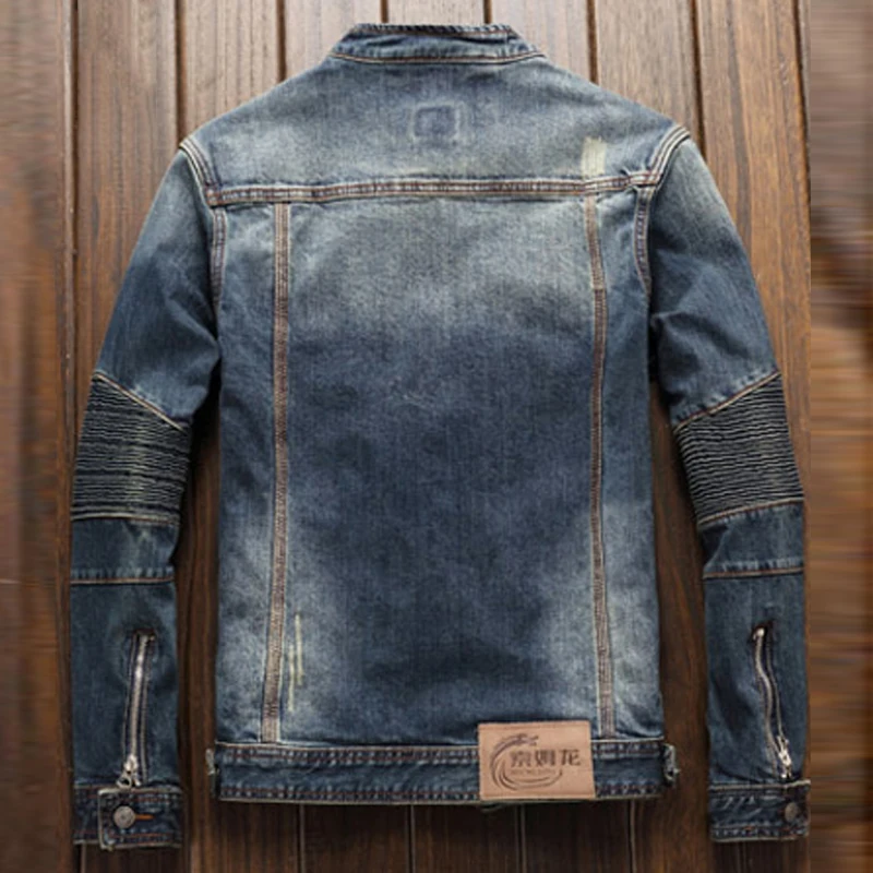 Куртка мужская джинсовая эластичная в европейском стиле верхняя одежда