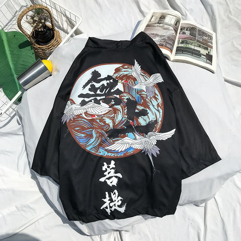 JDDTON новинка 2020 летнее мужское кимоно модный кардиган куртки юката тонкая верхняя