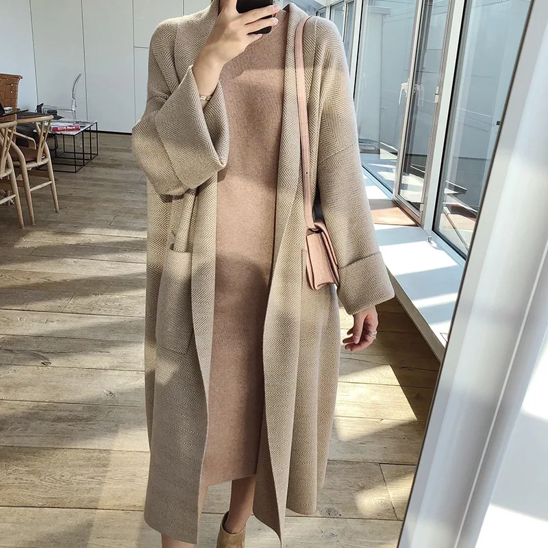 2019 Women Poncho Long Sleeve Loose Style Knitted Sweater Coat Big Size Cardigans Jumper Casaco Feminino |