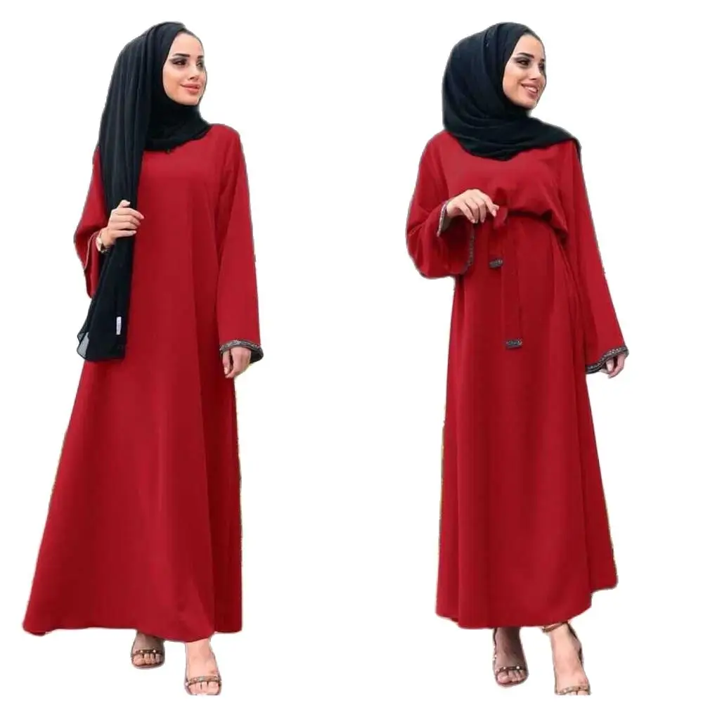 LR182, Элегантное Длинное платье для взрослых, мусульманское, однотонное, абайя, арабское, турецкое, Сингапур, цзилбаб, Дубай, мусульманские, же...