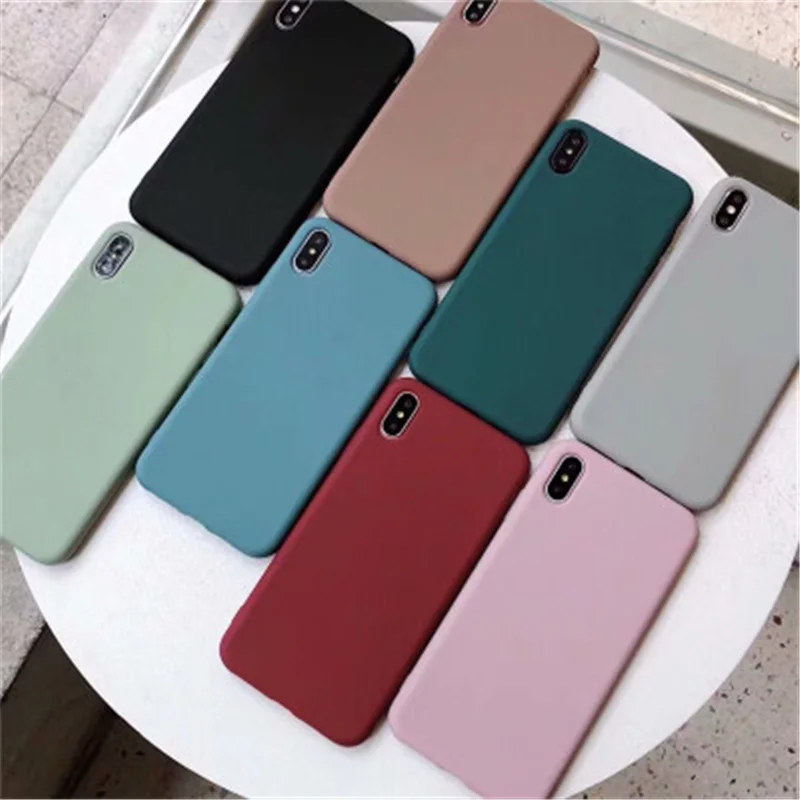 Новые однотонные силиконовые парные чехлы для iphone 11 Pro Max XR X XS 6 6S 7 8 Plus милый мягкий